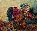 Ataman Ivan Dmitrievich Sirko (1889). Zaporajya Kazkalarının Türk Sultanına Cevabı için çalışma. Yağlı boya. 68.5 × 82 cm. Özel koleksiyon.