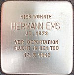 Stolperstein für Hermann Ems