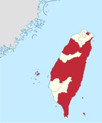 Taiwan Province in red