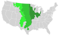 Shortgrass prairie, Mixedgrass prairie, Tallgrass prairie (von links nach rechts)