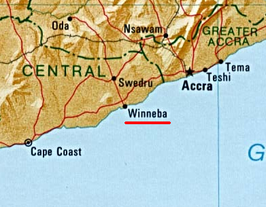 Kaart van Winneba