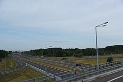 Die A2 von der Brücke des Knotens aus