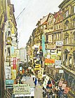 Petersstraße zur Messe (Gouache)