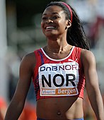 Ezinne Okparaebo – nach Landesrekord im Vorlauf (11,21 s) im Halbfinale ausgeschieden in 11,48 s