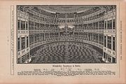 Vierrangiger Zuschauerraum mit Mittel- und Proszeniumlogen, Königliches Opernhaus Berlin nach dem Wiederaufbau