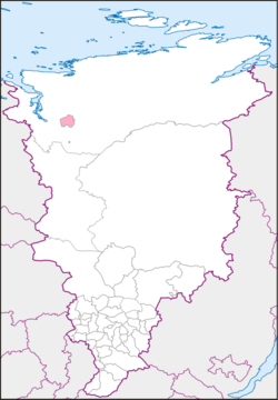 Location of the Norilsk Urban District in Krasnoyarsk Krai