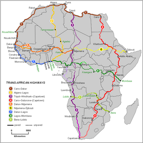 Map of the Trans-African Highway network