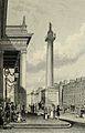 General Post Office (links) und Nelson's Pillar (ca. 1830)