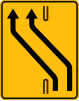 F-21 "traffic redirected on adjacent carriageway" (temporary sign, usually placed during the roadworks)