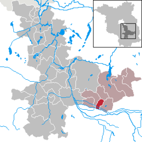 Poziția Straupitz pe harta districtului Dahme-Spreewald