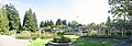 Panorama of the Rose Garden, looking towards campus.