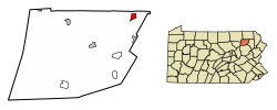 Location of Nicholson in Wyoming County, Pennsylvania.