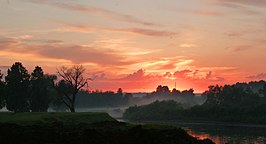 Zonsondergang over Nationaal Park Netsjkinski.