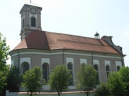 Voormalige kloosterkerk te Asbach-Bäumenheim (Beieren)