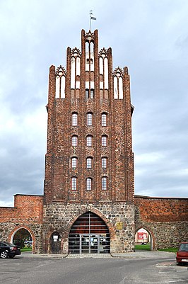 De voorzijde van de Wolinerpoort in Goleniów