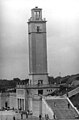 Clock tower at the front of the stadium