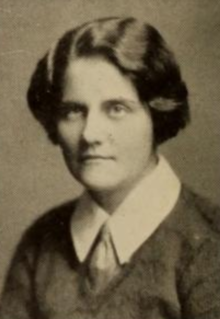 A young white woman with bobbed wavy hair