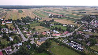 Widok na wieś z lotu ptaka