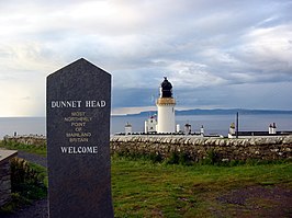 Noordelijkste punt van Groot-Brittannië, op de achtergrond de Orkney-eilanden