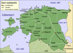 A Tartu–Pszkovi-vasútvonal útvonala