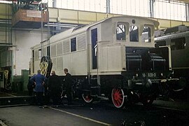 104 020 während der Restauration für das Jubiläum 150 Jahre Deutsche Eisenbahnen