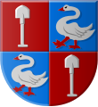 Variante II: Wappen als Herr von Vredenhof ab 1581 (Schwäne des Vredenhof, Wappen geviert)