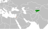 Location map for Kyrgyzstan and Palestine.