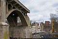 Demolition of the Gay Street Bridge. PA 113 is detoured in Phoenixville until the bridge is replaced, April 2008