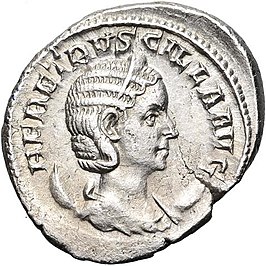 Antoninianus met de beeltenis van Herennia Etruscilla (HER. ETRUSCILLA AUG.).