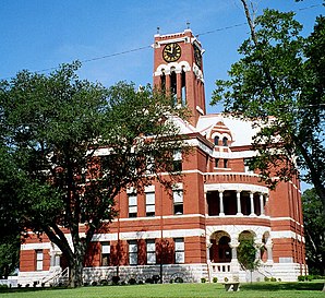 Das Lee County Courthouse in Giddings, gelistet im NRHP mit der Nr. 75001998[1]