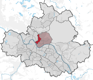 Lage des statistischen Stadtteils Leipziger Vorstadt in Dresden