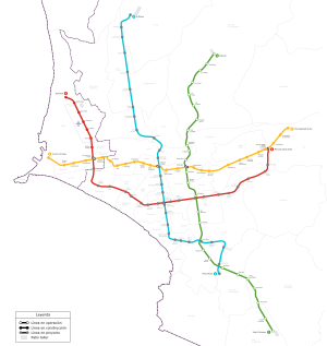 As of 2021, only the green line is in operation.