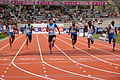 100-Meter-Lauf der französischen Leichtathletikmeisterschaften 2013 im Stade Charléty
