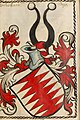 Wappen aus dem Scheiblerschen Wappenbuch mit Zuordnung „Weissenau“ und Bayern