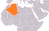 Location map for Algeria and Palestine.