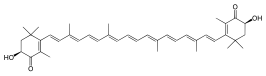 Structuurformule van astaxanthine