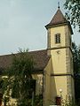 Turm der Franziska-Kirche in Stuttgart-Birkach