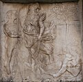 Reliefs der Sockelzone, Szenen aus dem Buch Genesis, links. Das Schicksal auf der Erde.
