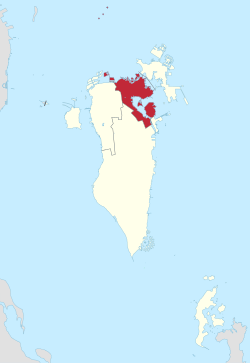 Map of Bahrain showing Capital Governorate