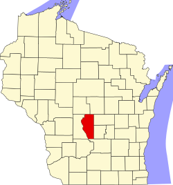 Karte von Adams County innerhalb von Wisconsin