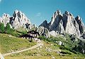 Il rifugio Città di Carpi, nei Cadini di Misurina.