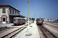 Crossing train in Tempio station in 1984