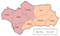 West and East provinces of Andalusia. Provincias occientales y orientales.