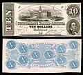 Ten Confederate States dollar (T52)