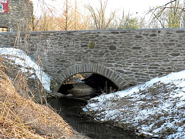 The 12.5-foot (3.8 m) "Bridge in East Fallowfield Township" 39°56′47″N 75°46′40″W﻿ / ﻿39.94639°N 75.77778°W﻿ / 39.94639; -75.77778