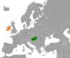 Location map for Hungary and Ireland.