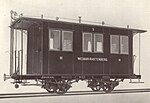 Kleinbahn-Personenwaggon Nr. 5 der III. Klasse im Produktkatalog der Breslauer Actien-Gesellschaft für Eisenbahn-Wagenbau und Maschinenbau-Anstalt aus dem Jahr 1918