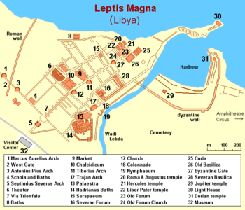 Karte von Leptis Magna