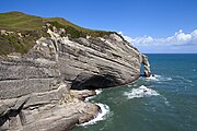 View of a steep cliff at an ocean