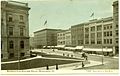 Blick in nordwestliche Richtung von der Ostseite des Platzes im Stadtzentrum, etwa 1910